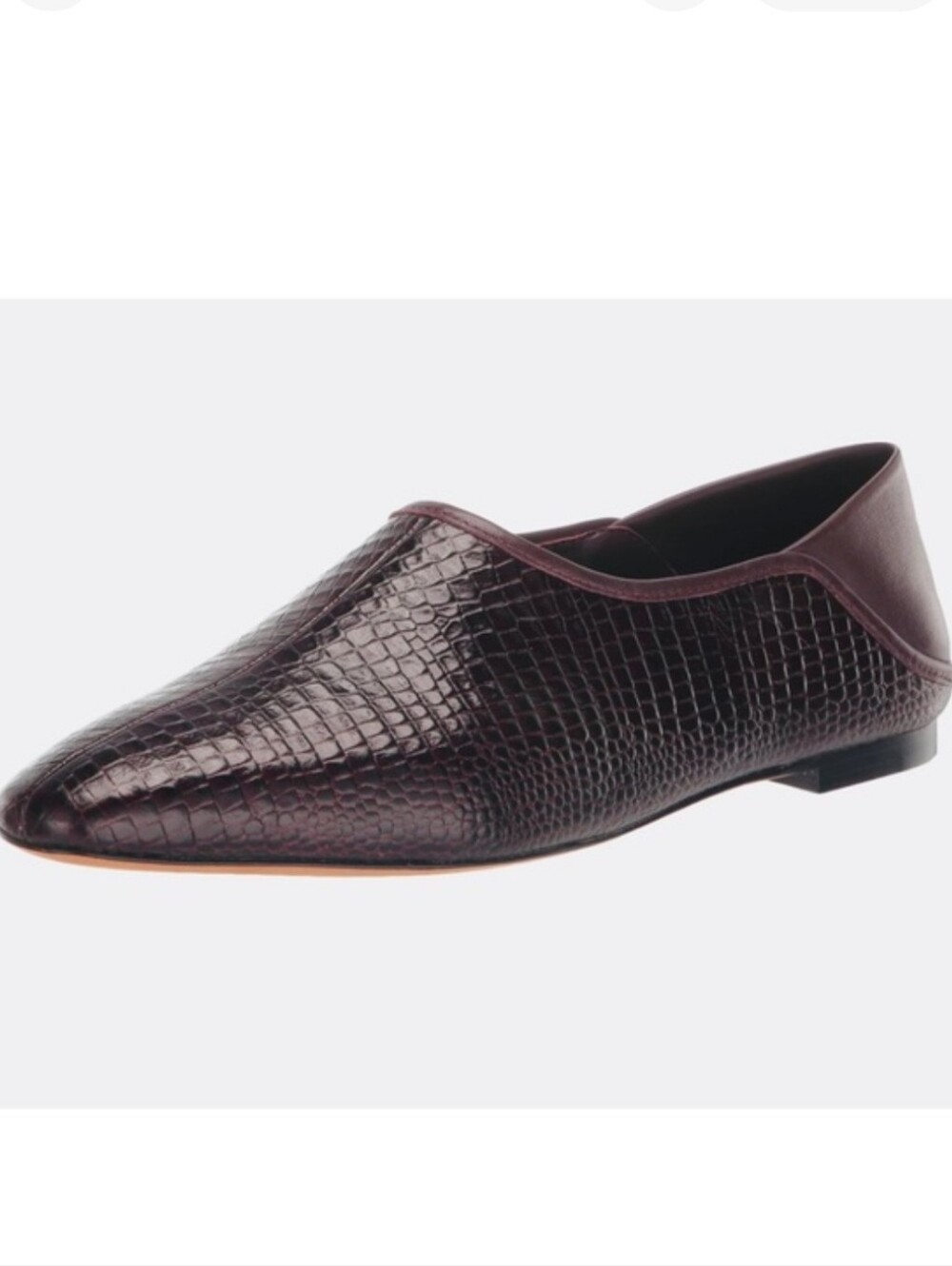 Vince Branine flats Croc Embossed Leather Slip-On Flats Deep Burgundy Wine Sz. 9